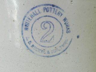 VINTAGE WHITEHALL STONEWARE 2 GAL.  CROCK - RUCKELS & SON - ILLINOIS - 2