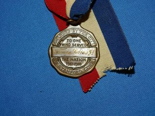 WWI Service Medal,  Stamford Connecticut,  Named to: Thomas Robins Jr (B13) 3