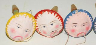 German Paper Mache Sad Face Holiday Noisemaker Horns Made in Germany 2