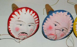German Paper Mache Sad Face Holiday Noisemaker Horns Made in Germany 5