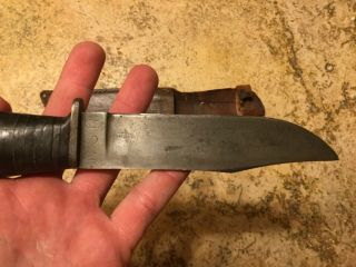 Early WW2 USN Remington Rh Pal 35 Fighting Knife with Wood Pomel antique 4