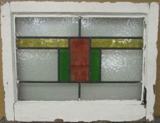 Old English Leaded Stained Glass Window Geometric Band 22.  25 " X 17.  25 "