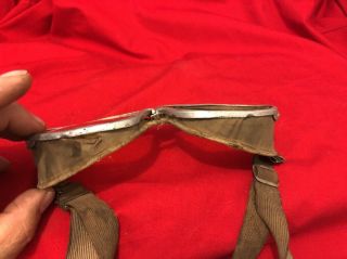 Vintage WWII Resistal HBNY Tank Tanker Aviation Pilot Flying Goggles Motorcycle 8