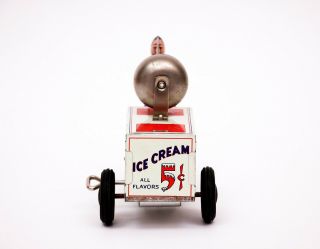 Vintage Walt Reach Courtland Ice Cream Cart Tin Wind - up Toy Still 3