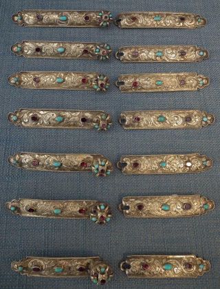 14 Antique Silver Turkish Ottoman Hungarian Polish Clasps 18 Century Not Sword
