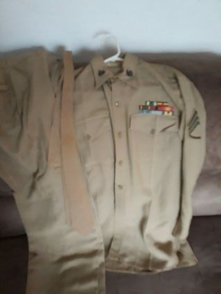 Korea Usmc Tan Shirt Pants Ties