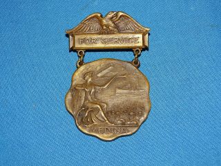 Wwi Service Medal,  Medina Ny,  Named To: Freeman Hoyer (b7)