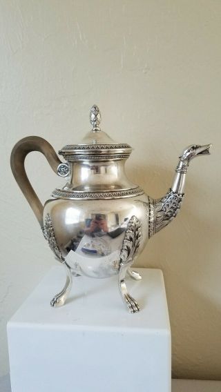 Rare Antique By " Sonnichsen ".  800 Silver Teapot - 735 Grams