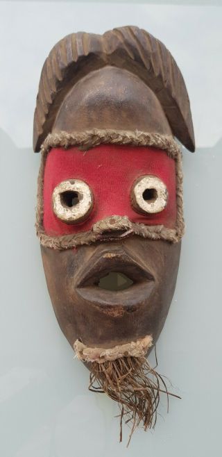 Rare Vintage African Hand Carved Wooden Wall Hanging Face Mask 2