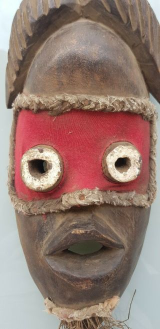 Rare Vintage African Hand Carved Wooden Wall Hanging Face Mask 3