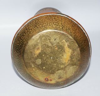 1910s US Arts & Crafts Hammered Copper & Brass w.  Copper Overlay Vase 6