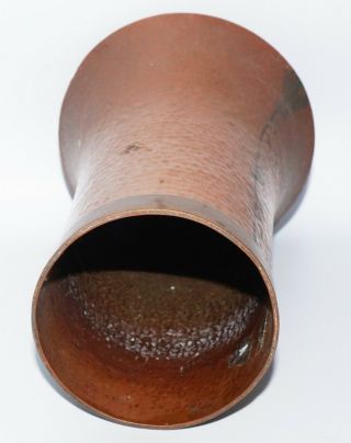 1910s US Arts & Crafts Hammered Copper & Brass w.  Copper Overlay Vase 8