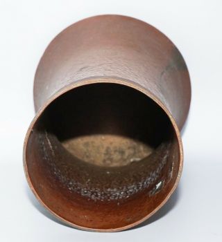 1910s US Arts & Crafts Hammered Copper & Brass w.  Copper Overlay Vase 9