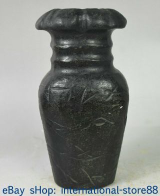 4.  8 " China Hongshan Culture Old Jade Dynasty Carving Oracle Tank Jug Jar S28