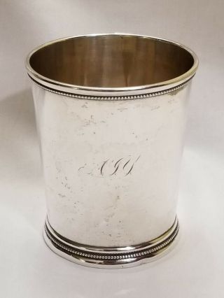 Rare W.  C Carrington & Co Julep Coin Silver Cup.  1830 - 1901 Monogramed