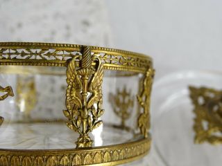 Fine Old Antique French Empire Gilt Bronze Ormolu & Crystal Covered Box Casket 6