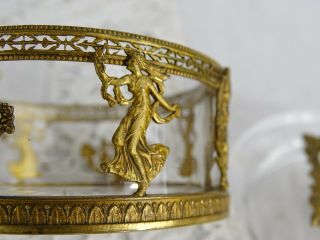 Fine Old Antique French Empire Gilt Bronze Ormolu & Crystal Covered Box Casket 7