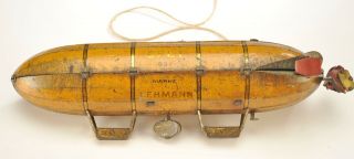 Antique German Lehmann Tin Litho Wind Up Epl - 1 Zeppelin 651 Dirigible -