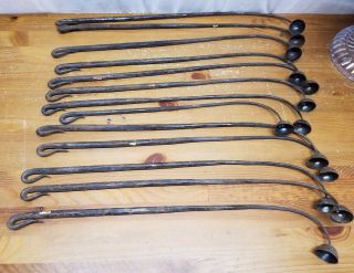 One (1) Vintage Antique Witch Hat Forged Iron Candle Snuffer W/ Rat Tail End