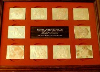 Vintage Norman Rockwelll " Fondest Memories " Sterling Silver 10 Ingot Proof Set