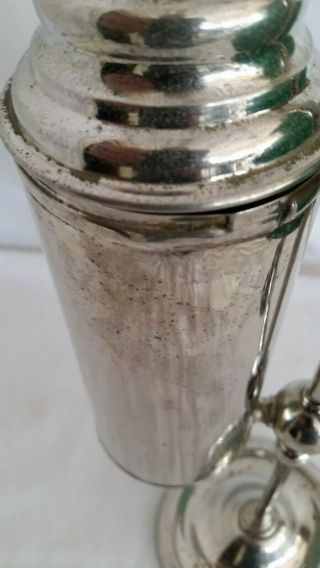 Antique 1879 Manhattan Brass Nickel Plated Student oil Lamp,  Green Shade,  Chimney 8
