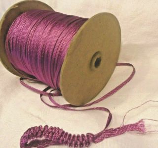 Vintage Bolt 1/8 " Rayon Ribbon - Magenta - Pull Thread To Ruche / Gather - 400 Yds