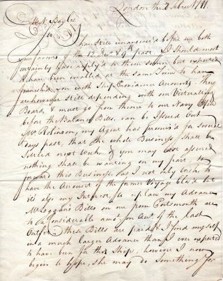 1781,  Hms Providence,  British Troop Transport,  Victualling Bills,  Navy Board