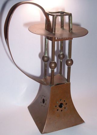 Rare 1900s Carl Deffner/c.  D.  E.  Werks Jugendstil Arts & Crafts Copper Candlestick