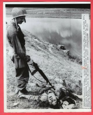 1950 1st Cavalry Captain West Dead Korean Naktong River News Telephoto