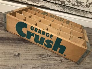 Very Rare Near Vintage 1960’s Orange Crush Wood Soda Pop Crate 3