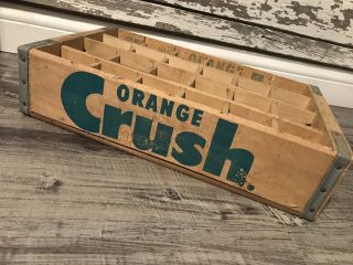 Very Rare Near Vintage 1960’s Orange Crush Wood Soda Pop Crate 7