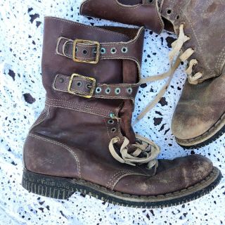 Vintage 1940’s Ww2 Armortred Brown Leather Military Service Combat Boots