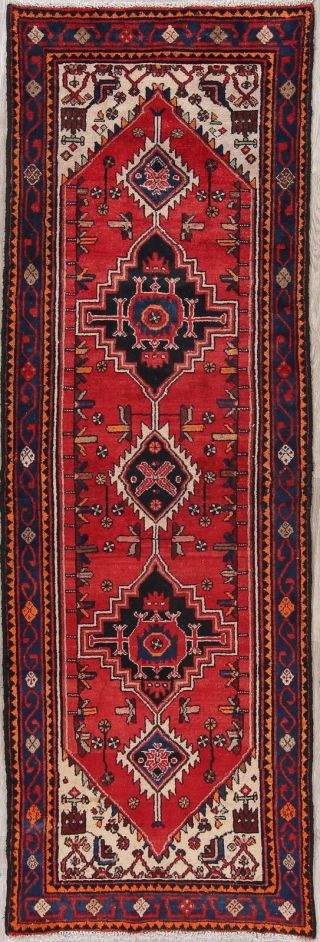 Vintage 10 Ft Tribal Runner Bakhtiari Persian Oriental Geometric Wool Rug 3 