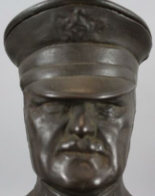 Antique 1919 Cast Iron Bust WWI General Black Jack Pershing US ARMY Still Bank 4