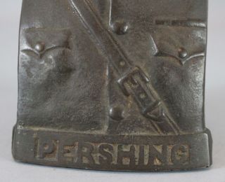 Antique 1919 Cast Iron Bust WWI General Black Jack Pershing US ARMY Still Bank 6