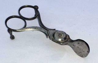 Antique Georgian Small Cut Steel String Loaded Candle Doubting Snuffer Scissors