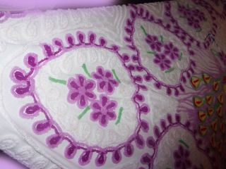 QUALITY VINTAGE CHENILLE PEACOCK BEDSPREAD DOUBLE SIZE 7