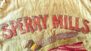 SILK EMBROIDERED SPERRY MILLS FLOUR SACK AMERICAN INDIAN CHIEF 1914 Rich COLORS 4