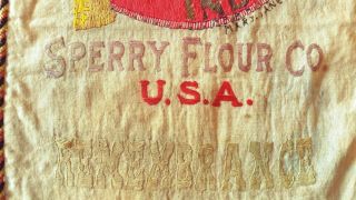 SILK EMBROIDERED SPERRY MILLS FLOUR SACK AMERICAN INDIAN CHIEF 1914 Rich COLORS 5