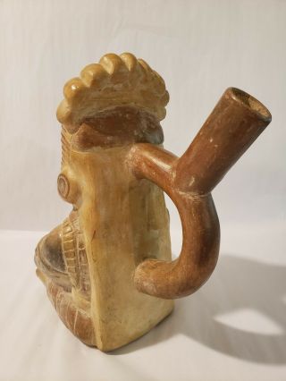 Pre Columbian Moche Peru Pottery,  Figural Vessel with Stirrup Spout 9 