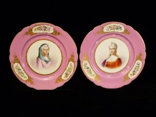 Hand Painted Sevres Portrait Plates – Circa 1770