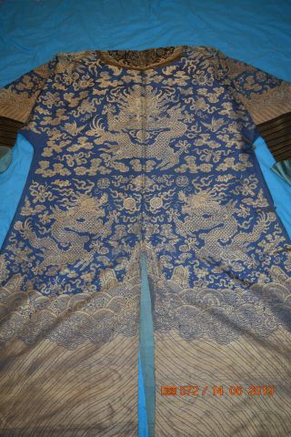 Qing Dynasty SILK Longpao Chinese Court Robe for Men DRAGON ROBE w/ Tag Inside 8