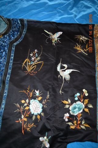 Qing Dynasty SILK Waitao,  Chinese Woman ' s Coat – Surcoat Cranes & Flowers 4