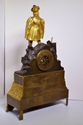 Antique 19th Century Neo - Renaissance Gilt Bronze Clock : POET 7