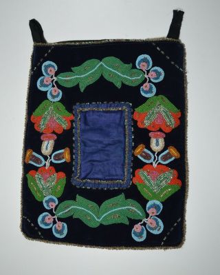 Fine Native American Indian Ojibwe Beaded Picture Frame Pocket