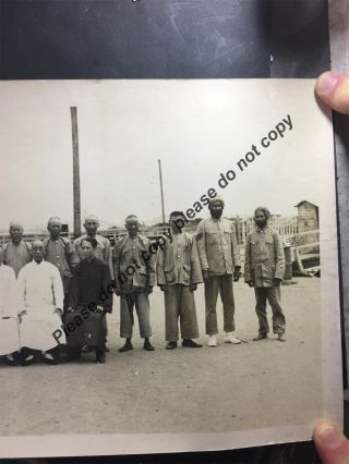 Old Panoramic Photograph Shanghai Harbour Staff China Godown Photo 113cmX20cm 10