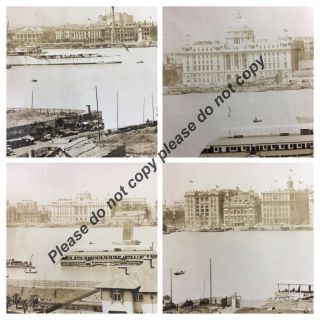 Early Large Panoramic Photograph Shanghai Harbour China Chinese Photo 146cmX20cm 10
