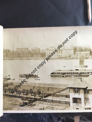 Early Large Panoramic Photograph Shanghai Harbour China Chinese Photo 146cmX20cm 3
