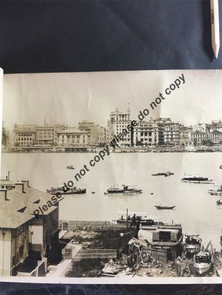 Early Large Panoramic Photograph Shanghai Harbour China Chinese Photo 146cmX20cm 4