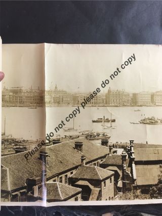 Early Large Panoramic Photograph Shanghai Harbour China Chinese Photo 146cmX20cm 7